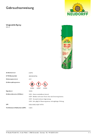 Geting Effekt Spray Gebrauchsanweisung