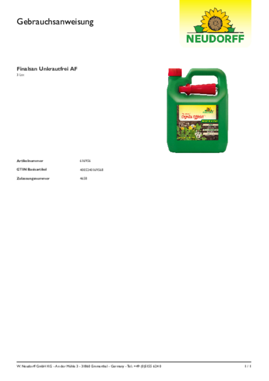 Finalsan Ogräs Effekt färdigblandad Gebrauchsanweisung