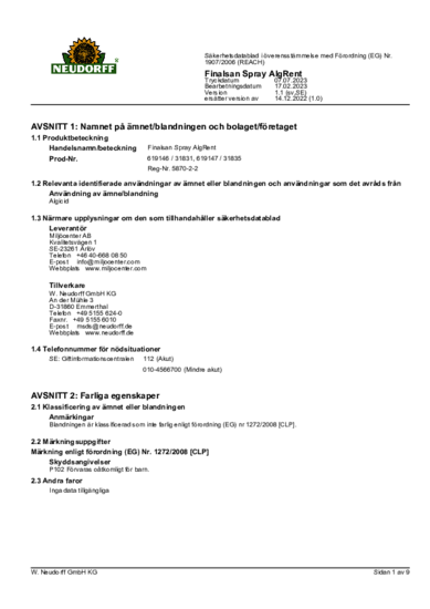 Sicherheitsdatenblatt 2023-07 sv-SE