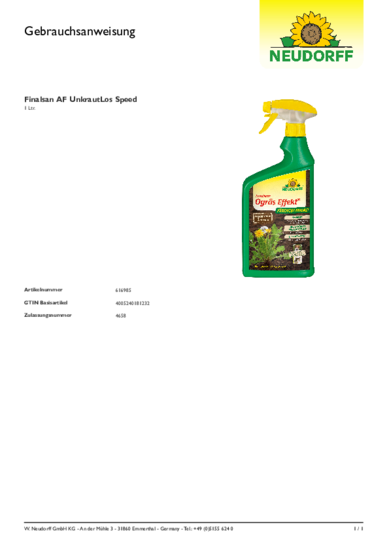 Finalsan Ogräs Effekt färdigblandad Gebrauchsanweisung