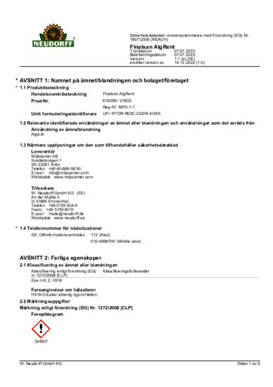 Finalsan AlgRent – Koncentrat