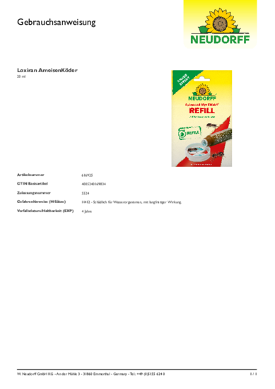 Spinosad Myr Effekt Refill Gebrauchsanweisung