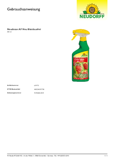 Neudosan AF Insekt Effekt Gebrauchsanweisung