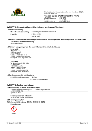 Sicherheitsdatenblatt 2023-06 sv-SE