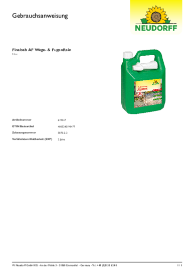 Finalsan Spray AlgRent Gebrauchsanweisung