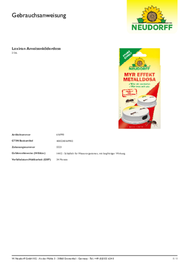 Myr Effekt Metalldosa Gebrauchsanweisung