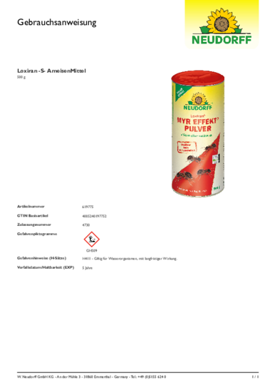 Loxiran Myr Effekt Pulver Gebrauchsanweisung