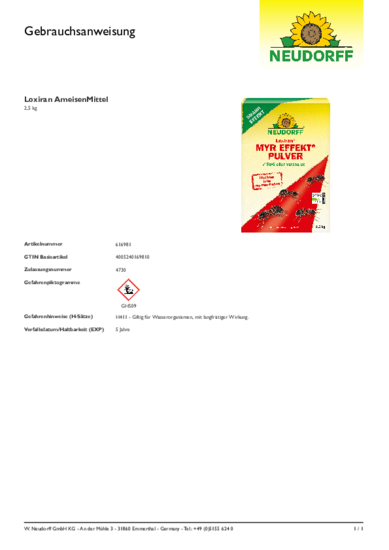 Loxiran Myr Effekt Pulver Gebrauchsanweisung