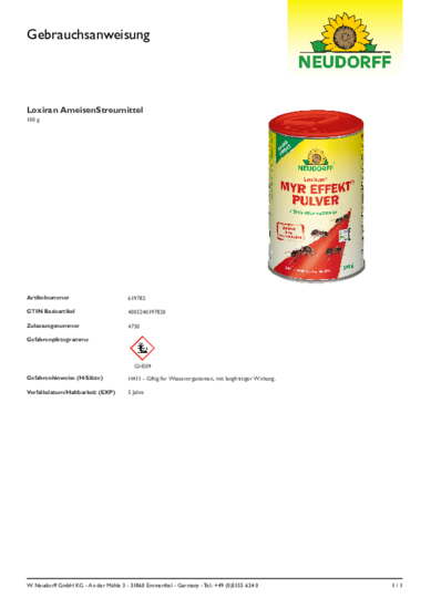 Loxiran Myr Effekt Pulver Gebrauchsanweisung