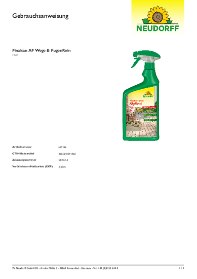 Finalsan Spray AlgRent Gebrauchsanweisung