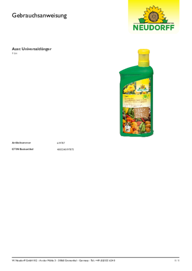 Azet Växtnäring Gebrauchsanweisung